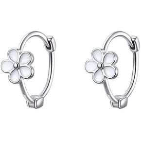 ONLYJUMP 14K Gold Plated Daisy Hoop Earrings Huggies for Women Daisy Flower Hoop Earrings Florl Earrings Lightweight Chunky Gold Earrings Cartilage Helix Earrings