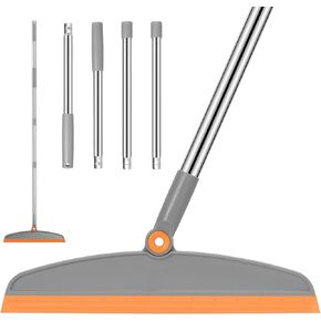 Multifunction Magic Broom, 54 Inch Adjustable Long Handle Silicone Floor Squeegee Broom, Sweep and Scrape 2 In 1 Household Cleaning Broom for Floor, Bathrooms, Kitchens, Showers, Tile, Pet Hair, Glass