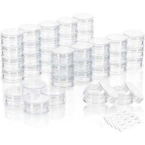 ZEJIA Sample Containers, Tiny Sample Jars with Lids, 3 Gram Cosmetic Containers with lids, Clear Lip Balm Containers (25 Pieces)
