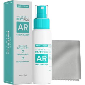 Anti Fog Spray for Glasses - Antifog Cleaner with Microfiber Cloth for Eyeglasses, Goggles, Sunglasses, Mirror - Eyeglass Defogger Spray for Mask Wearers (120ml/4oz)