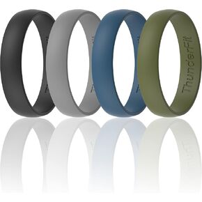 ThunderFit Unisex Silicone Wedding Rings, Rubber Engagement Bands, Variety Multipack 1,4,7