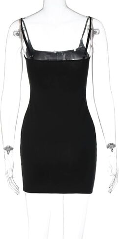 Greenery-GRE Womens Sexy Spaghetti Strap Bodycon Mini Dress 3D Body Print Tight Slip Midi Dress for Date Night Outfits in Saudi Arabia