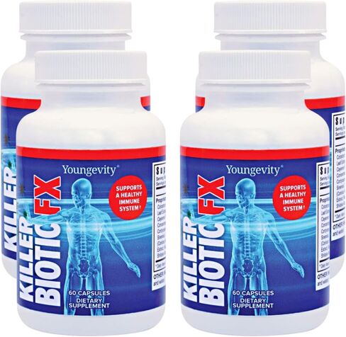 Youngevity Killer Biotic FX - دعم الجهاز المناعي | مصدرها دنج النحل والفطر واللبأ | دعم المناعة الطبيعية | 60 كبسولة in Kuwait