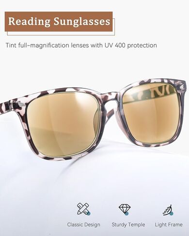 Reading Sunglasses for Women Men, Full Lens readers Sunglasses UV400 Protection IF8082 in Kuwait