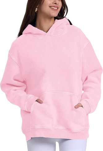 Dnzzs Womens Oversized Hoodie Acid Wash Hoodie Vintage Sweatshirt Heavyweight Fleece Cotton Streetwear Trendy Hoodies in Kuwait