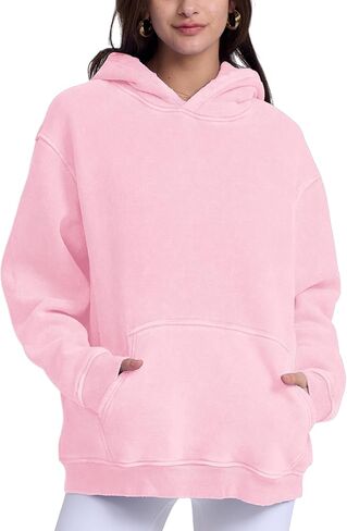 Dnzzs Womens Oversized Hoodie Acid Wash Hoodie Vintage Sweatshirt Heavyweight Fleece Cotton Streetwear Trendy Hoodies in Kuwait