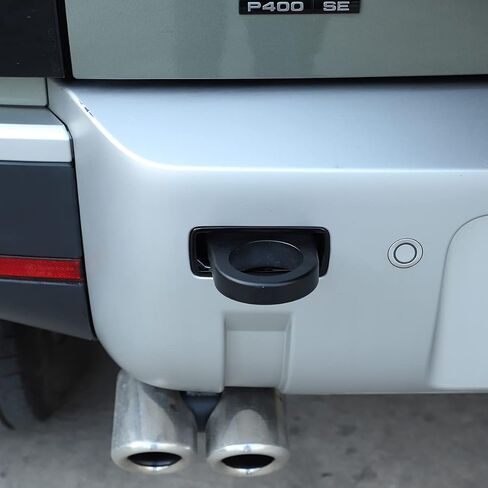 Aluminum Alloy Rear Bumper Heavy Duty Trailer Hitch Tow Hook Fit for Land Rover Defender 2020 2021 2022 2023 (Hook Hole Decoration Cover Frame/ABS Black 2PCS) in Saudi Arabia