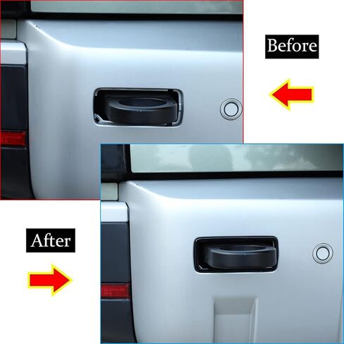 Aluminum Alloy Rear Bumper Heavy Duty Trailer Hitch Tow Hook Fit for Land Rover Defender 2020 2021 2022 2023 (Hook Hole Decoration Cover Frame/ABS Black 2PCS) in Saudi Arabia