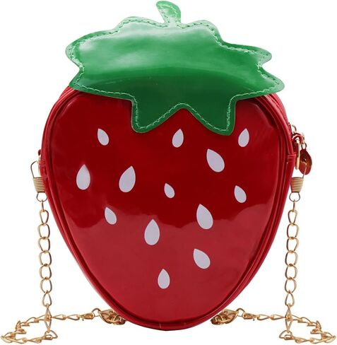 Strawberry Purse for Women and Girls, Soft Strawberry Crossbody Bag with Chain Strap, Strawberry Bag Novelty Purse in Kuwait