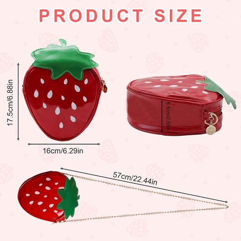 Strawberry Purse for Women and Girls, Soft Strawberry Crossbody Bag with Chain Strap, Strawberry Bag Novelty Purse in Kuwait