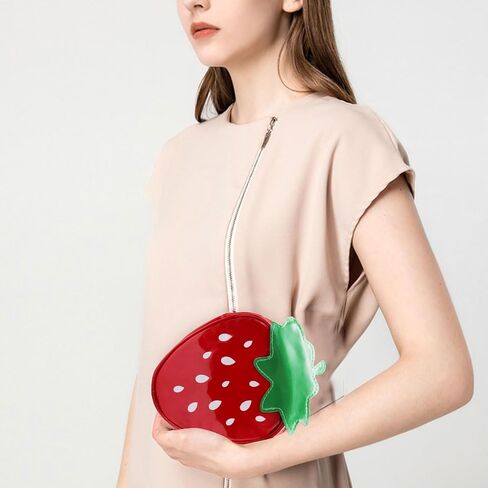 Strawberry Purse for Women and Girls, Soft Strawberry Crossbody Bag with Chain Strap, Strawberry Bag Novelty Purse in Kuwait