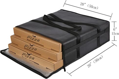 musbus 2 pack Pizza Carrier Insulated Bags Large for Deliveries, Insulated Pizza Carrier Delivery Bag 20x23 Food Bag for Personal and Professional Use in Saudi Arabia