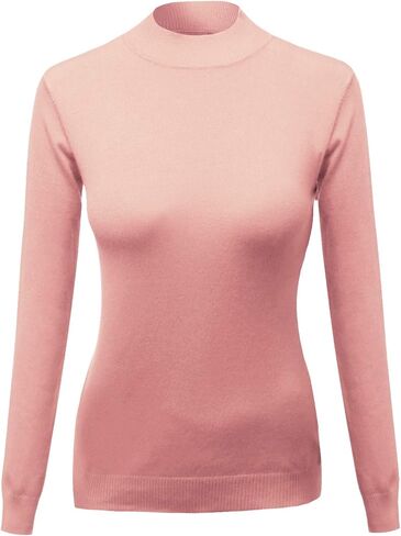 Women's Casual Solid Long Sleeve Button Detail Turtleneck Sweater in Kuwait