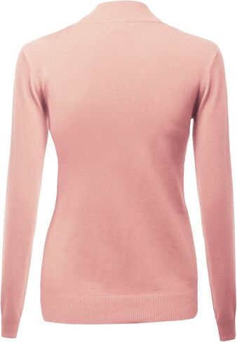 Women's Casual Solid Long Sleeve Button Detail Turtleneck Sweater in Kuwait