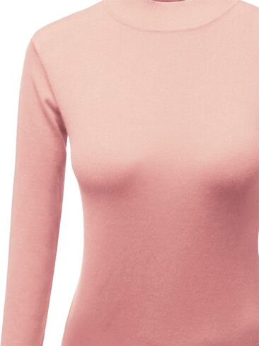 Women's Casual Solid Long Sleeve Button Detail Turtleneck Sweater in Kuwait