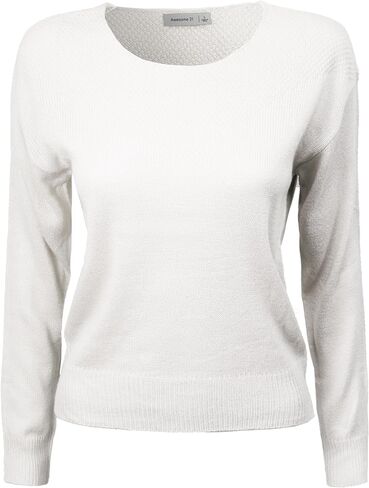 Women's Women's Awesome 21 Long Sleeve Round Neck Waffle Detail Sweater in Saudi Arabia