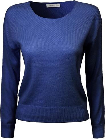 Women's Women's Awesome 21 Long Sleeve Round Neck Waffle Detail Sweater in Saudi Arabia