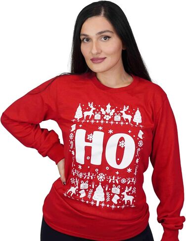 تيشيرتات بأكمام طويلة للحفلات ذات سترة قبيحة خضراء وحمراء متطابقة للزوجين Where's My Ho at Tshirt in Kuwait