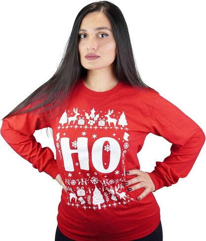 تيشيرتات بأكمام طويلة للحفلات ذات سترة قبيحة خضراء وحمراء متطابقة للزوجين Where's My Ho at Tshirt in Kuwait