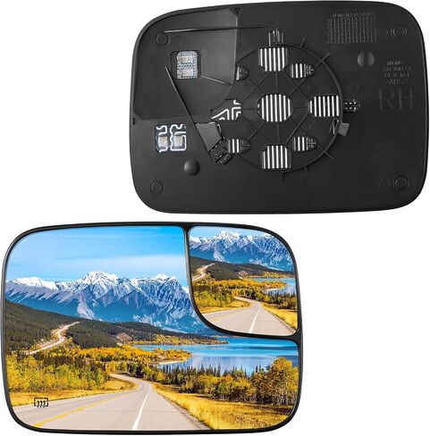 BDFHYK Driver Left Side Heated Mirror Glass Compatible with Dodge 2005-2008 Ram 1500 2500 3500 Side View Exterior Mirror with Backing Plate, Replaces 5161011AA CH1324121 (Left) in Saudi Arabia