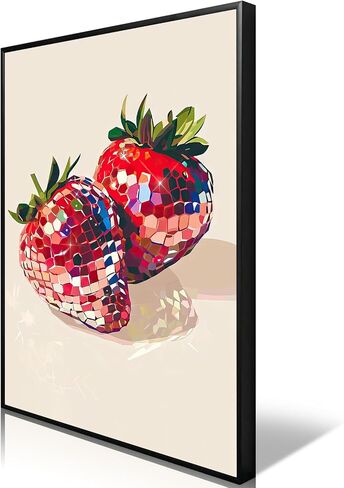 Colorful Moody Florals Disco Ball Canvas Wall Art, Maximalist Funky Wildflowers Bouquet Disco Ball Poster, Retro Cottagecore Flower Prints Paiting, Vintage Eclectic Wall Decor 12x16in Unframed in Saudi Arabia