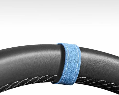 Betterhumz Car Steering Wheel Stripe,Compatible with Alcantara Suede Steering Wheel Top Center Marker, Printed Stitched Interior Accessories for Car Truck SUV (4175 blue line) in Saudi Arabia