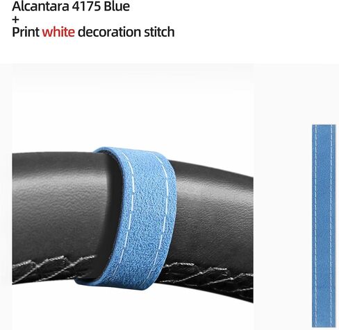 Betterhumz Car Steering Wheel Stripe,Compatible with Alcantara Suede Steering Wheel Top Center Marker, Printed Stitched Interior Accessories for Car Truck SUV (4175 blue line) in Saudi Arabia