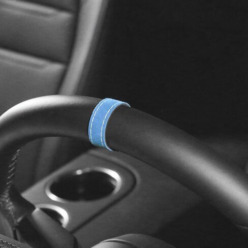 Betterhumz Car Steering Wheel Stripe,Compatible with Alcantara Suede Steering Wheel Top Center Marker, Printed Stitched Interior Accessories for Car Truck SUV (4175 blue line) in Saudi Arabia