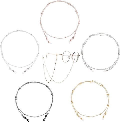 5PCS Eyeglass Chains for Women, Eyeglass Holders Around Neck Glasses Lanyard Vintage Reading Glasses Sunglasses Chain in Saudi Arabia