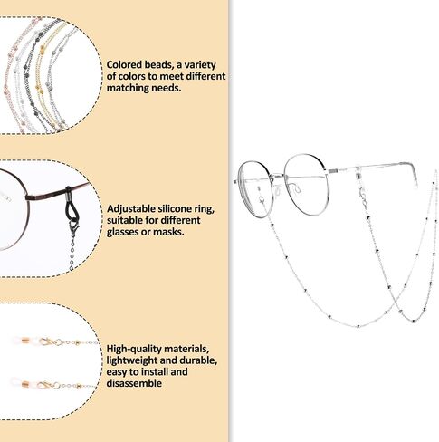 5PCS Eyeglass Chains for Women, Eyeglass Holders Around Neck Glasses Lanyard Vintage Reading Glasses Sunglasses Chain in Saudi Arabia