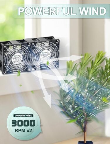 3 × 120 مم 360 مم مروحة كمبيوتر مع قابس تيار متردد للتحكم في السرعة المتغيرة 110 فولت - 240 فولت، مروحة نافذة محملة بالكرة مع عادم ومدخل، تبريد لثلاجة RV، رفوف الخادم لنمو الخيام in Kuwait