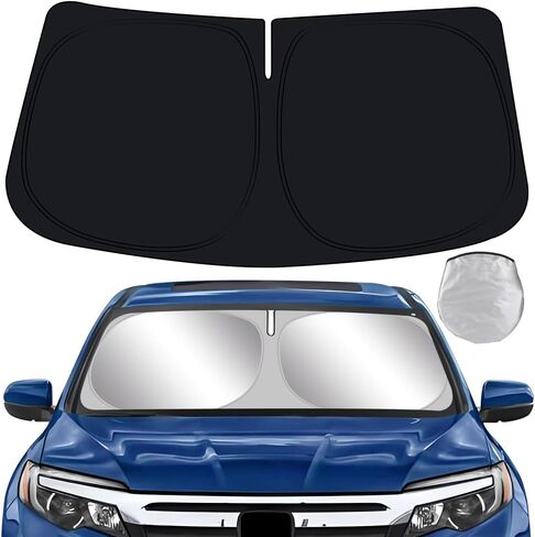 سيارة الشمس الظل لهوندا ريدجلاين 2017 2018 2019 2020 2021 2022 2023 2024 اكسسوارات السيارات الداخلية طوي ظلة الزجاج الأمامي قناع برودة حامي غطاء النوافذ الأمامية درع in Kuwait