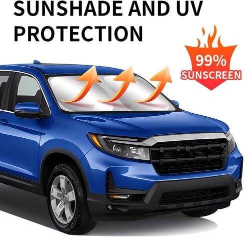 سيارة الشمس الظل لهوندا ريدجلاين 2017 2018 2019 2020 2021 2022 2023 2024 اكسسوارات السيارات الداخلية طوي ظلة الزجاج الأمامي قناع برودة حامي غطاء النوافذ الأمامية درع in Kuwait