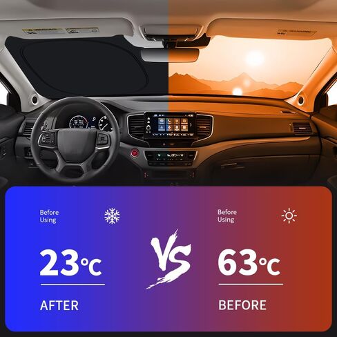 سيارة الشمس الظل لهوندا ريدجلاين 2017 2018 2019 2020 2021 2022 2023 2024 اكسسوارات السيارات الداخلية طوي ظلة الزجاج الأمامي قناع برودة حامي غطاء النوافذ الأمامية درع in Kuwait