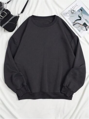 Milumia Women's Crew Neck Sweatshirt Graphic Long Sleeve Oversized Pullovers in Saudi Arabia
