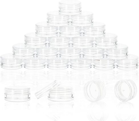 ZEJIA Sample Containers, Tiny Sample Jars with Lids, 3 Gram Cosmetic Containers with lids, Clear Lip Balm Containers (25 Pieces) in Saudi Arabia