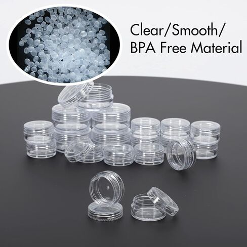ZEJIA Sample Containers, Tiny Sample Jars with Lids, 3 Gram Cosmetic Containers with lids, Clear Lip Balm Containers (25 Pieces) in Saudi Arabia