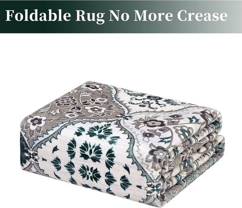 Entryway Rug 2x3 Small Area Rug Machine Washable Rug Indoor Non Slip Stain Resistant Throw Floor Cover Vintage Accent Rug Traditional Plaid Rug Carpet for Living Room Bedroom Kitchen, Blue in Saudi Arabia