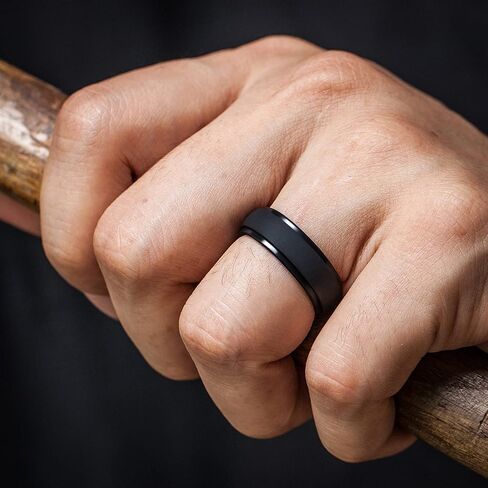 ThunderFit Silicone Rings for Men, Stepped Edge Rubber Wedding Bands - 1/4 Variety Multipack in Kuwait