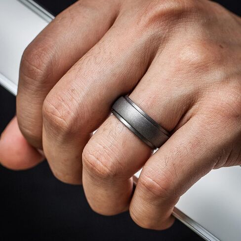 ThunderFit Silicone Rings for Men, Stepped Edge Rubber Wedding Bands - 1/4 Variety Multipack in Kuwait