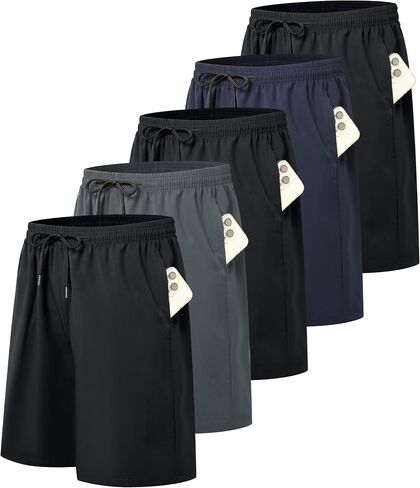 Kinglamen Athletic Gym Mens Shorts Workout Basketball Shorts with Pockets in Saudi Arabia