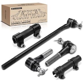 A-Premium Set of 5, (3) Front Inner & Outer Tie Rod Ends & (2) Tie Rod End Adjusting Sleeves, Compatible with Ford F-100 1980-1983, F-150 1980-1996, F-250 1980-1996, F-350 1980-1997, Bronco 1980-1996
