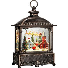 Cardinal Snow Globe Christmas Snow Globe Lantern Christmas Decorations with Timer & Music, USB & Battery Powered Cardinal Birdcage Cardinal Decor - 12.5 inch