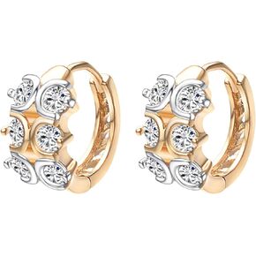 Chunky Small Huggie Hoop Earrings for Women 14K Gold Plated Small Earrings With Cubic Zirconia Jewelry Gifts in Saudi Arabia