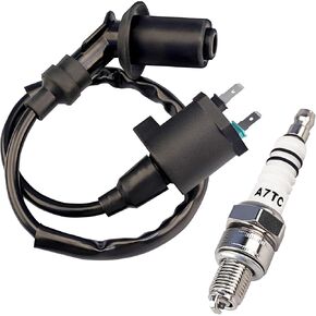 GY6 Engine Ignition Coil A7TC Spark Plug for 50CC-150CC Moped Scooter ATV Go Kart Pit Dirt Bike High-Performance Racing Replacement Parts
