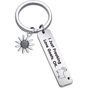 Goat Keychain Goats Lovers Gift Goat Farmer Jewelry Goat Mom Keychain Goat Theme Charm Gift
