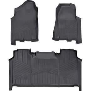 Tyrex Floor Mats Fit for 2019-2024 Ram 1500 Crew Cab with Rear Underseat Storage Box, Front and Rear Row, TPE All Weather Floor Mats