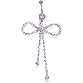 Eartif حلقات زر البطن الذهب القوس استرخى حلقات زر البطن الجراحية الصلب للنساء تشيكوسلوفاكيا حلقات السرة Bowknot زر البطن ثقب المجوهرات in Kuwait