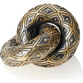 Knot Chain Link for Coffee Table Decor, 2 Link Resin Aesthetic Decor Decorative Chain Knot, Anitque Gold Cool Stuff to Put on Shelf, Boho Minimalist Knot Decor for Neutral Home Decor