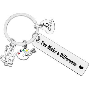 Xiahuyu Artist Gifts Keychain Painter Gifts You Make A Difference Keychain Art Teacher Appreciation Gifts Art School Graduation Gift Art Student Gift Christmas Birthday Gift Thank You Gift for Artist